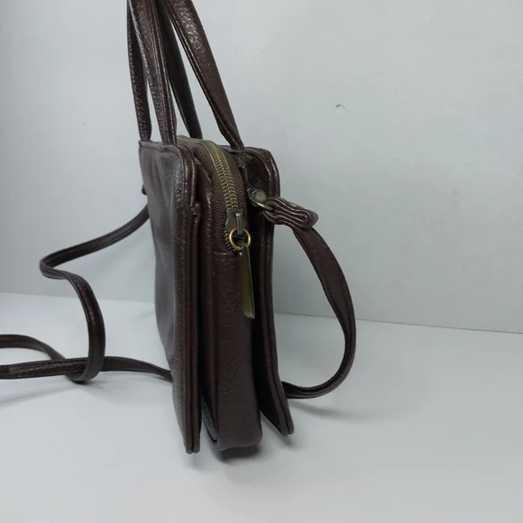 Vintage Y2K 2000’s Faded Glory Crossbody Bag Purse Brown Faux Leather 90s Iconic - Picture 6 of 14